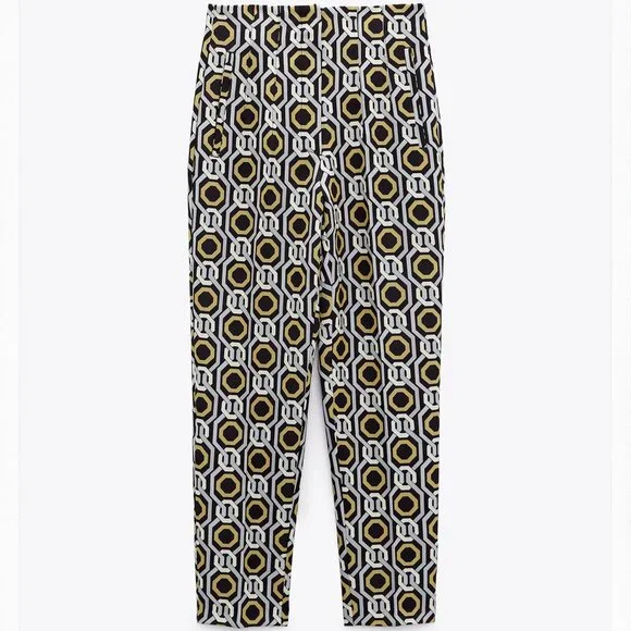 ⚡︎Zara High Waist Geometric Patterned Pants ⚡︎ - Picture 2 of 11